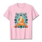 Buddha Stones Lotus Buddha Meditation Tee T-shirt T-Shirts BS LightPink 2XL