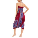 Buddha Stones Two Style Wear Sunflower Loose Smocked Harem Trousers Jumpsuit High Waist Pants Harem Pants BS 13
