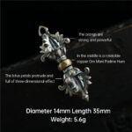 Buddha Stones 925 Sterling Silver Om Mani Padme Hum Dorje Vajra Engraved Strength Pendant Hanging Decoration Dorje BS 3