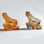 Buddha Stones Handmade Liuli Crystal Tiger Art Piece Protection Home Decoration Decorations BS 1