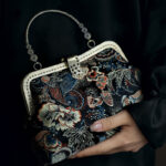 Buddha Stones Butterfly Flowers Metal Handle Handbag Handbags BS 10
