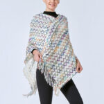 Buddha Stones Tibetan Colorful Striped Shawl Tassels Pullover Winter Cozy Travel Scarf Wrap Tibetan Shawl BS 35