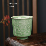 Buddha Stones Trees Pavilion Mountains Rivers Pine Ceramic Teacup Kung Fu Tea Cup Cup BS People And Trees 7.8cm*7.8cm*195ml