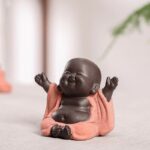 Buddha Stones Always Smiling Laughing Buddha Wealth Luck Purple Clay Maitreya Statue Decoration Decorations BS 3