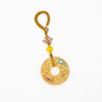 Buddha Stones Double Koi Fish Peace Buckle Wealth Luck Key Chain Key Chain BS 14