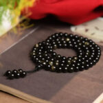 Buddha Stones 108 Mala Beads Natural Gold Sheen Obsidian Wealth Bracelet Mala Bracelet BS 2