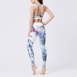 Buddha Stones 2Pcs Sunflower Flowers Leaves Print Top Pants Sports Fitness Yoga Women's Yoga Sets Women's Yoga Sets BS 12