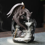 Buddha Stones Nordic Pterosaur Dragon Ceramic Backflow Smoke Fountain Protection Healing Incense Burner Decoration Incense Burner BS 2