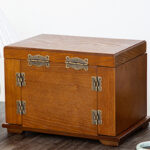 Buddha Stones Vintage Large Capacity Wooden Jewelry Box Jewelry Storage Box With Mirror Jewelry Box BS 14