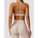 Buddha Stones Gym Sports Yoga Backless Bra Crop Tank Top Breathable Shorts 2-Piece Outfit BS 30