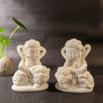 Buddha Stones Mini Ivory Fruit Tathagata Buddha Lotus Kwan Yin Avalokitesvara Manjusri Samantabhadra Serenity Desk Decoration Decorations BS 2Pcs Manjusri and Samantabhadra 10*7.5*5cm