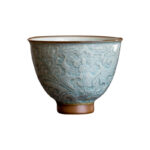 Buddha Stones Lotus Carved Ceramic Teacup Kung Fu Tea Cup Cup BS 6