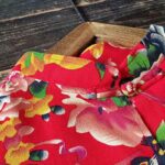 Buddha Stones Ethnic Red Flower Peony Frog-Button Cotton Linen Long Sleeve Shirt Jacket With Pockets 9