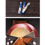 Buddha Stones Gradient Handheld Silk Bamboo Folding Fan
