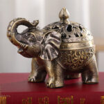 Buddha Stones Elephant Alloy Incense Holder Home Decoration Incense Burner Incense Burner BS 7
