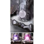 Buddha Stones Nordic Dragon Ceramic Backflow Smoke Fountain Meditation Healing Incense Burner Led Ball Decoration Incense Burner BS 9