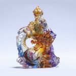 Buddha Stones Year of the Dragon Handmade Liuli Crystal Art Piece Protection Home Office Decoration With Base Decorations BS 8
