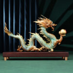 Buddha Stones Year Of The Dragon Auspicious Dragon Brass Copper Luck Success Office Decoration Decorations BS 2