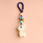 Buddha Stones Mini Cute Deer Glowstone Luminous Lucky Deer Energy Key Chain Phone Car Hanging Decoration Key Chain BS 7