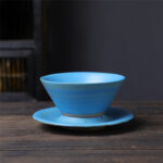 Buddha Stones Planet Design Ceramic Coffee Mug Rough Pottery Tea Coffee Cup With Saucer Coffee Mug BS Blue 10.3cm*10.3cm*6.3cm*180ml
