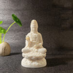 Buddha Stones Mini Ivory Fruit Tathagata Buddha Lotus Kwan Yin Avalokitesvara Manjusri Samantabhadra Serenity Desk Decoration Decorations BS Avalokitesvara Guanyin 13*7.5*6.5cm