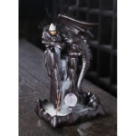 Buddha Stones Nordic Dragon Ceramic Backflow Smoke Fountain Meditation Healing Incense Burner Led Ball Decoration Incense Burner BS 6