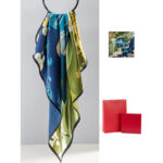 Buddha Stones Jungle Oil Painting Auspicious Clouds 100% Mulberry Silk Scarf Premium Grade 6A Double-sided Silk Neck Scarf Silk Shawl BS Hot Air Balloon