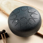 Buddha Stones Steel Tongue Drum Sound Healing Meditation Lotus Pattern Drum Kit 8 Note 6 Inch Percussion Instrument Tongue Drum BS DarkGray