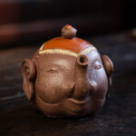 Buddha Stones Cute Elephant Auspicious Clouds Purple Clay Ceramic Teapot Teapot BS 2