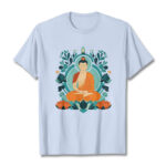 Buddha Stones Lotus Buddha Meditation Tee T-shirt T-Shirts BS LightCyan 2XL