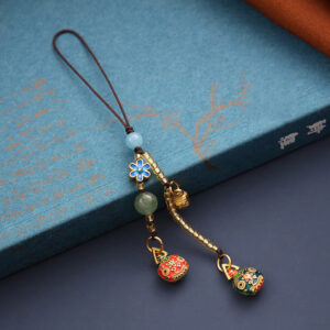 Buddha Stones Gold Swallowing Beast Family Luck Key Chain Key Chain BS Gold Swallowing Beast Family