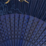 Buddha Stones Crane Dragonfly Lotus Peony Plum Blossom Butterfly Handheld Silk Bamboo Folding Fan 22.5cm 4
