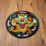 Buddha Stones Dragon Embroidery Cup Mat Pad Tea Cup Coaster Kung Fu Tea Mat Tea Mat BS Black Dragon