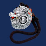 Buddha Stones 999 Sterling Silver Year of the Dragon Rotatable Ball Five Elements Copper Coin Strength Hanging Decoration Hanging Decoration BS 9