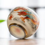 Buddha Stones Dragon Phoenix Auspicious Clouds Ceramic Teacup Kung Fu Tea Cup With Gift Box Cup BS 19