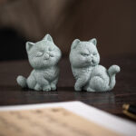 Buddha Stones Small Cat Home Tea Pet Figurine Desk Decoration Decorations BS 15