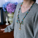 Buddha Stones Tibetan 108 Mala Beads Multicolored Liuli Glass Bead Chinese Zodiac Nine Palaces Eight Diagrams Charm Bracelet Mala Bracelet BS 17