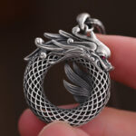 Buddha Stones 999 Sterling Silver Year Of The Dragon Auspicious Peace Buckle Carved Success Necklace Pendant (Extra 30% Off | USE CODE: FS30) Necklaces & Pendants BS 10