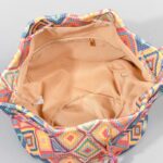 Buddha Stones Colorful Geometry Flowers Print Canvas Bucket Crossbody Bag Shoulder Bag Crossbody Bag BS 1