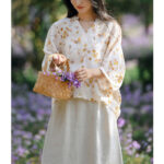 Buddha Stones Fruits Leaves Pattern Lantern Sleeve Top Loose Tee T-shirt T-shirt BS 12