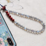 Buddha Stones Natural Moonstone Cinnabar Calm Positive Phone Decoration Decorations BS 6