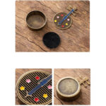 Buddha Stones Small Mini Gourd Fan Pipa Copper Alloy Incense Burner Decoration With Incense Incense Burner BS 9