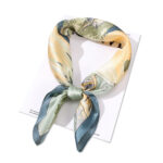 Buddha Stones Pastoral Scene Hot Air Balloon Spring Blossom 100% Mulberry Silk Neck Hair Scarf Silk Shawl BS 3