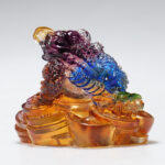 Buddha Stones Feng Shui Frog Handmade Liuli Crystal Art Piece Wealth Home Office Decoration Decorations BS 7