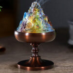 Buddha Stones Liuli Crystal Mountain Healing Meditation Incense Burner Incense Burner BS 8