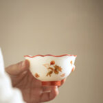 Buddha Stones White Porcelain Flowers Ceramic Gaiwan Sancai Teacup Kung Fu Tea Cup And Saucer With Lid Cup BS 11