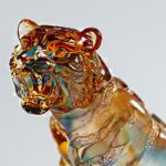Buddha Stones Handmade Liuli Crystal Tiger Art Piece Protection Home Decoration Decorations BS 5