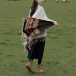 Buddha Stones Tibetan Shawl Colorful Geometry Winter Cozy Travel Scarf Wrap Tibetan Shawl BS 10