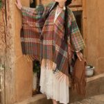 Buddha Stones Tibetan Shawl Colorful Wavy Striped Shapes Tassels Winter Cozy Travel Scarf Wrap Tibetan Shawl BS 15