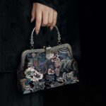 Buddha Stones Butterfly Flowers Metal Handle Handbag Handbags BS 7